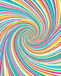 Vibrant Swirl Turquoise Pink Yellow Rug - Cutout View