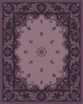 Victorian Plum Floral Scroll Rug - Cutout View