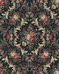 Victorian Red Floral Scroll Arrangement Rug - Cutout View