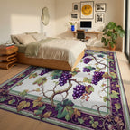Vineyard Grape Pattern With Ornate Border Rug Bedroom View