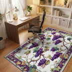 Vineyard Grape Pattern With Ornate Border Rug Office View