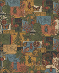 Vintage Beetles Butterflies Pomegranates Maps Rug - Cutout View