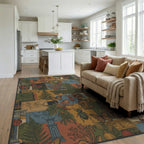 Vintage Beetles Butterflies Pomegranates Maps Rug Living Room View
