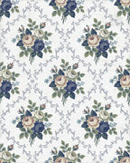 Vintage Blue Rose Garland Background Rug - Cutout View