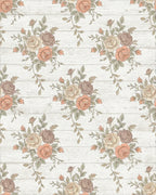 Vintage Blush Pink Rose Bouquet Rug - Cutout View