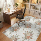 Vintage Blush Pink Rose Bouquet Rug Office View
