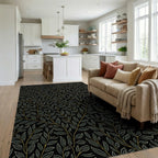 Vintage Botanical Vine Pattern Rug Living Room View