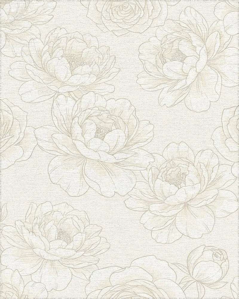 Vintage Cream Floral Outline Rug