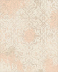 Vintage Cream Floral Scroll Work Rug - Cutout View