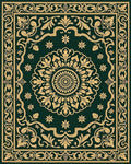 Vintage Floral Green Gold Pattern Rug - Cutout View