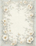 Vintage Floral Vine Pattern Rug - Cutout View