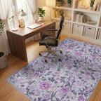 Vintage Lavender Floral Garden Rug - Office View