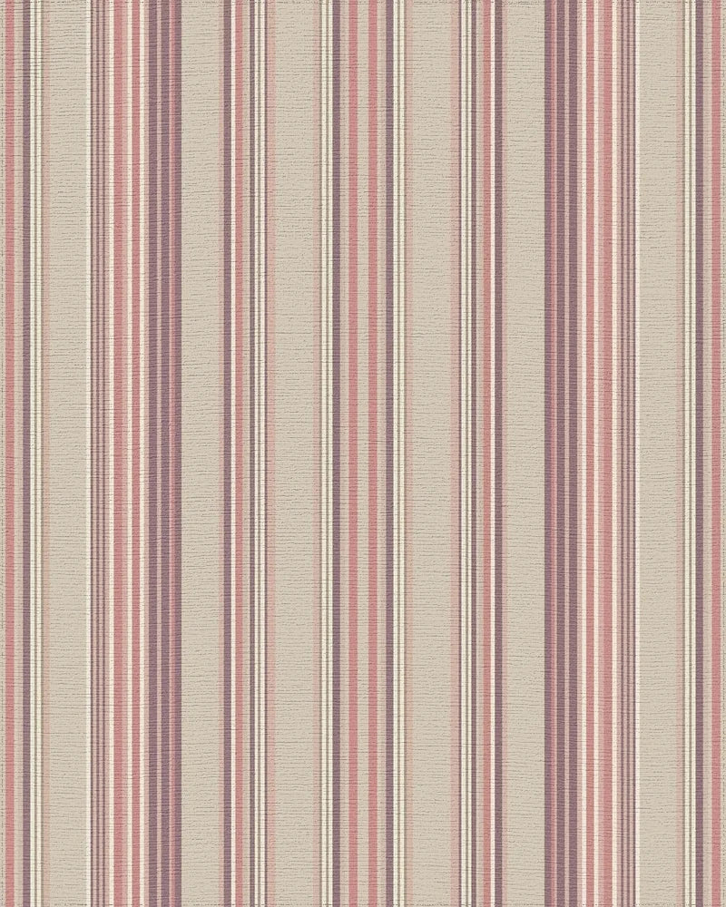 Vintage Muted Mauve Striped Rug - Cutout View