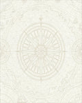 Vintage Nautical Compass Map Rug - Cutout View