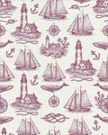 Vintage Nautical Lighthouse Whale Sailboat Rope Rug - Cutout View