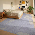 Vintage Nautical Map Compass Rose Rug Bedroom View