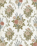 Vintage Rose Lavender Bouquet Rug - Cutout View