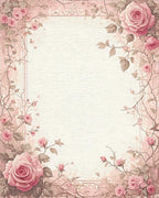 Vintage Rose Vine Floral Pattern Rug - Cutout View