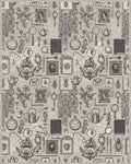 Vintage Scientific Curiosities Entomology Botanical Rug - Cutout View