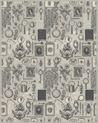 Vintage Scientific Curiosities Entomology Botanical Rug - Cutout View