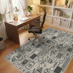 Vintage Scientific Curiosities Entomology Botanical Rug Office View