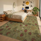 Vintage Strawberry Vine Woodland Rug Bedroom View