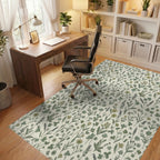 Vintage Verdant Meadow Floral Rug Office View