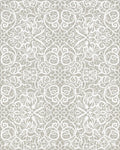 Vintage White Lacework Floral Mandala Rug - Cutout View