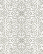 Vintage White Lacework Floral Mandala Rug - Cutout View