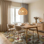 Vintage Yellow Lemon Cherry Branches Rug Dining Room View