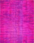 Vivid Fuchsia Abstract Stripe Rug - Cutout View