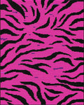 Vivid Pink Black Zebra Stripe Rug - Cutout View