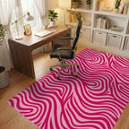 Vivid Pink Swirl Pattern Rug Office View