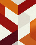 Warm Amber Geometric Block Rug - Cutout View