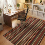 Warm Earth Toned Vertical Stripe Rug - Office View