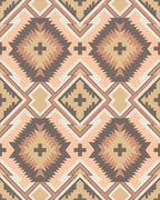 Warm Earthy Diamond Cross Geometric Rug - Cutout View