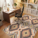 Warm Earthy Diamond Cross Geometric Rug Office View