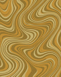 Warm Earthy Wavy Swirl Rug - Cutout View