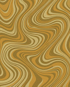 Warm Earthy Wavy Swirl Rug - Cutout View