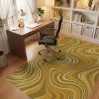 Warm Earthy Wavy Swirl Rug Office View