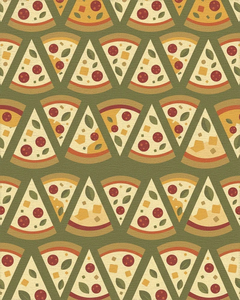 Warm Golden Pepperoni Pizza Slices Rug - Cutout View