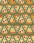 Warm Golden Pepperoni Pizza Slices Rug - Cutout View