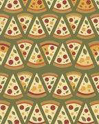 Warm Golden Pepperoni Pizza Slices Rug - Cutout View