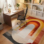 Warm Spectrum Arch Abstract Rug - Office View