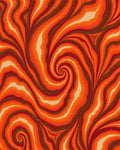 Warm Swirl Orange Abstract Rug - Cutout View