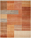 Warm Terracotta Patchwork Rectangular Rug - Cutout View