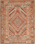 Warm Tones Geometric Diamond Tribal Rug - Cutout View
