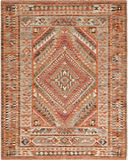 Warm Tones Geometric Diamond Tribal Rug - Cutout View