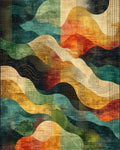 Wavy Abstract Geometric Texture Rug - Cutout View