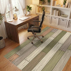 Weathered Wood Plank Multicolored Rug Office View